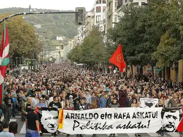 Manifestación a favor de la liberación de Arnaldo Otegi Manifestación a favor de la liberación de Arnaldo Otegi
