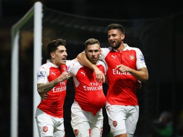 Ramsey festeja un gol con el Arsenal