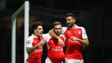 Ramsey festeja un gol con el Arsenal