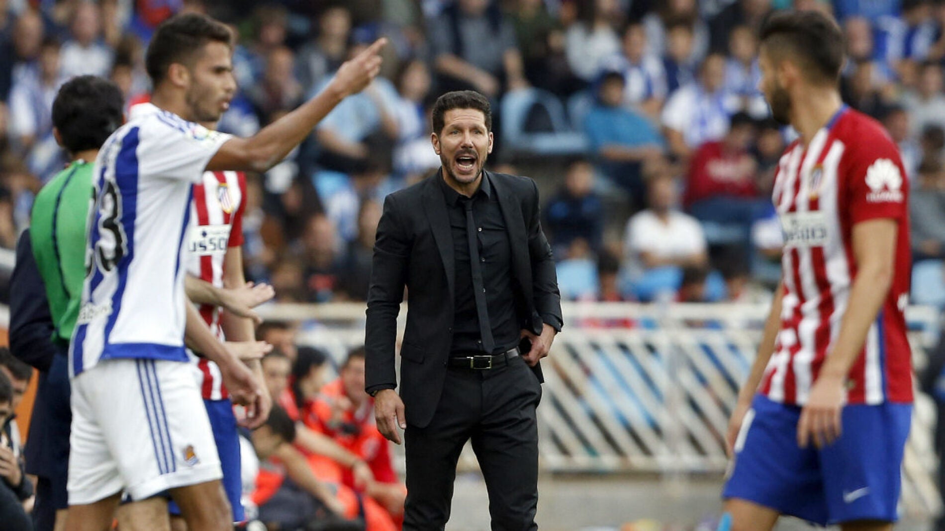 Simeone, en la banda de Anoeta