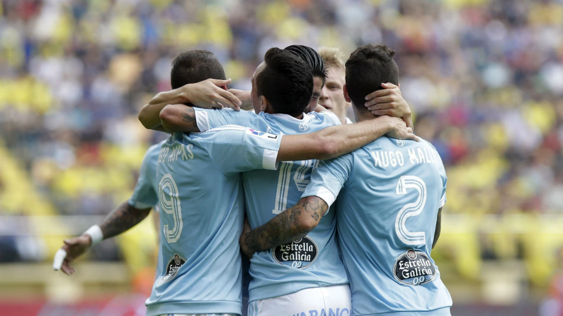 El Celta celebra un gol en El Madrigal El Celta celebra un gol en El Madrigal