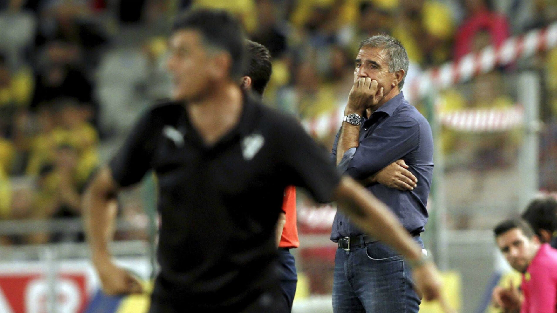 Paco Herrera, durante un encuentro con Las Palmas