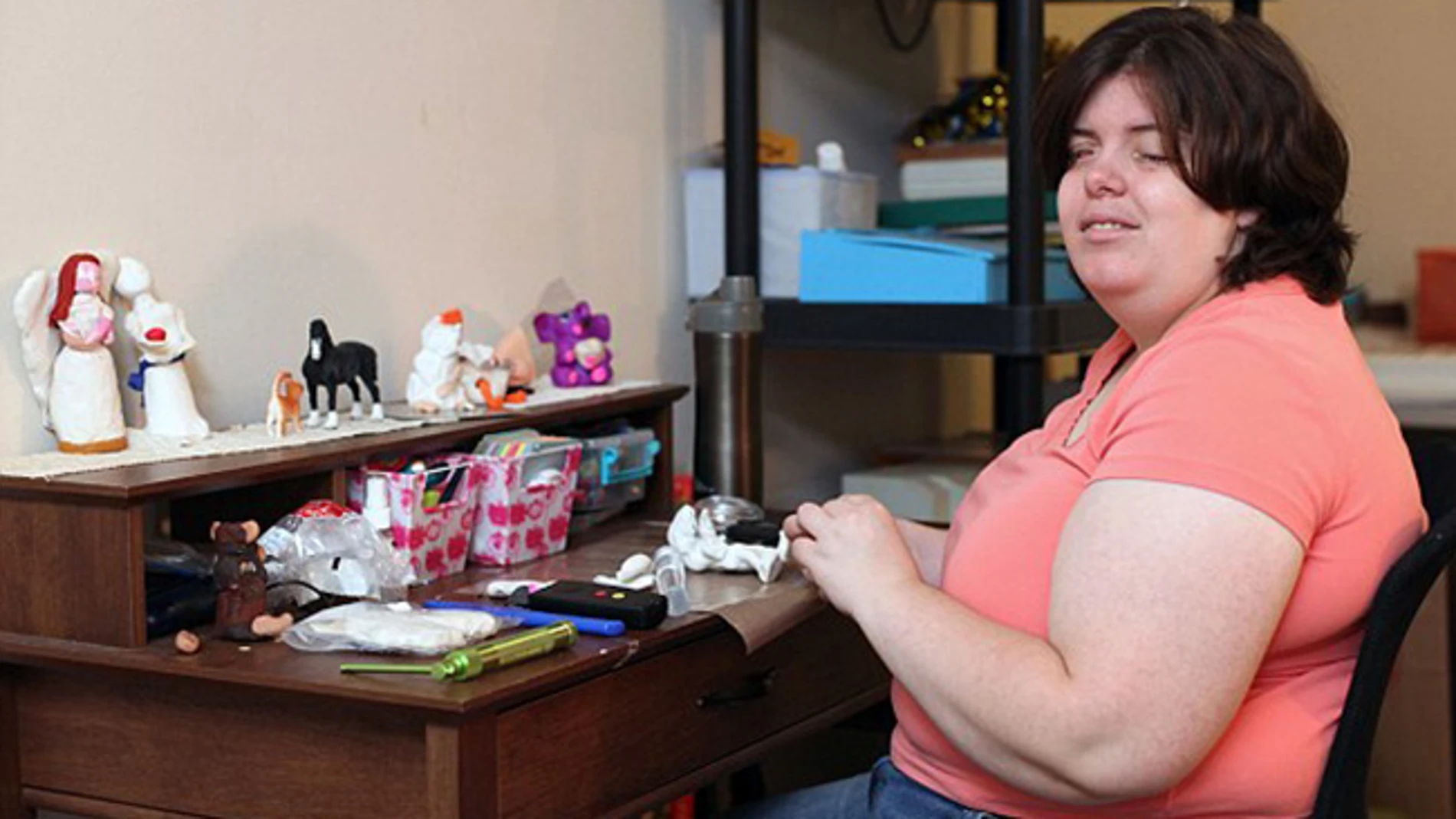 Jewel Shuping tras haber cumplido su sueño de ser ciega. Jewel Shuping tras haber cumplido su sueño de ser ciega.