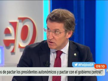 Alberto Núñez Feijóo, presidente de Galicia, durante una entrevista en Espejo Público