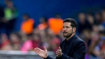 Simeone, en el choque contra el Astana