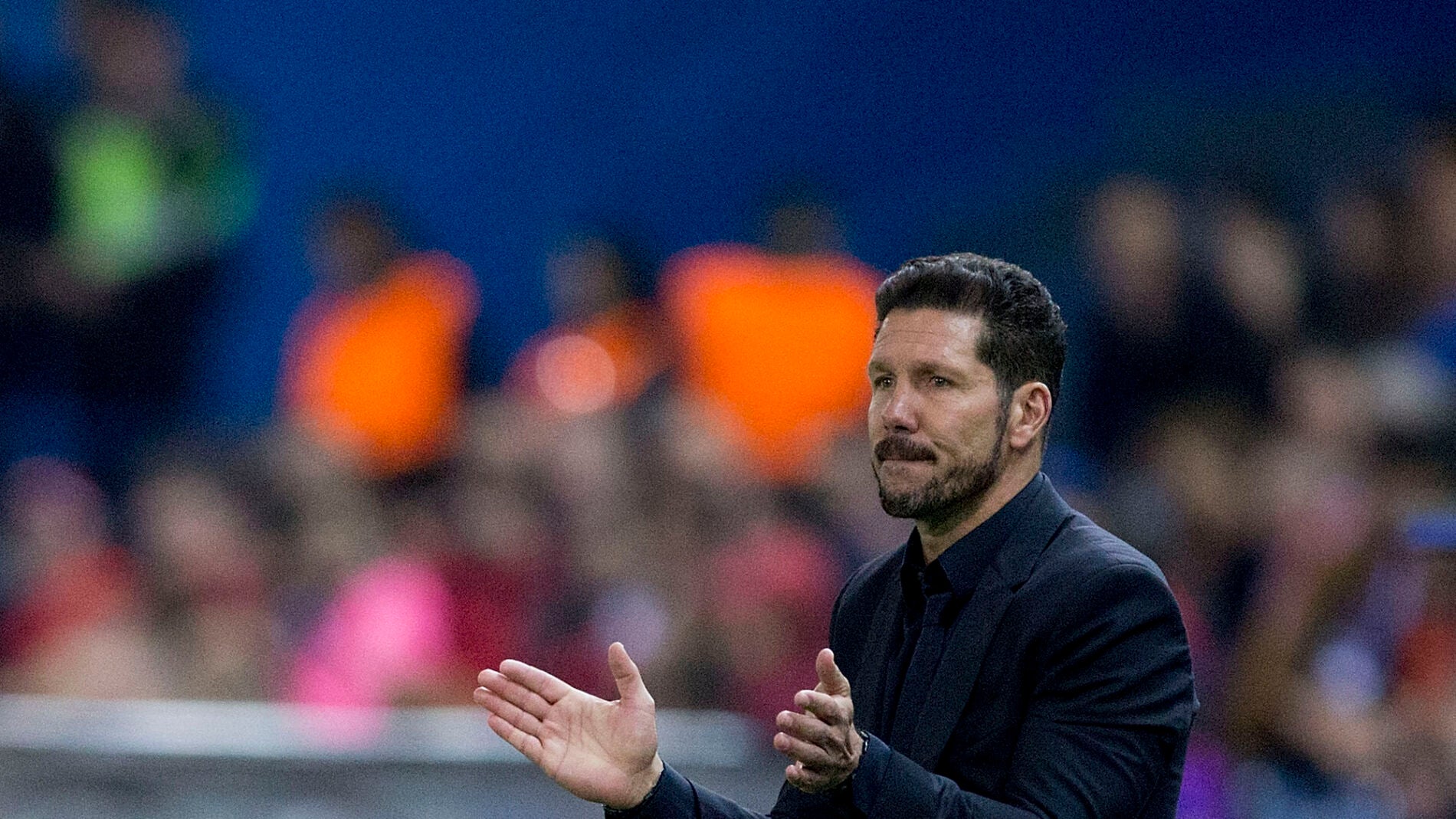 Simeone, en el choque contra el Astana