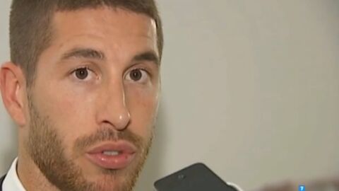 Sergio Ramos habla con los medios tras finalizar el partido