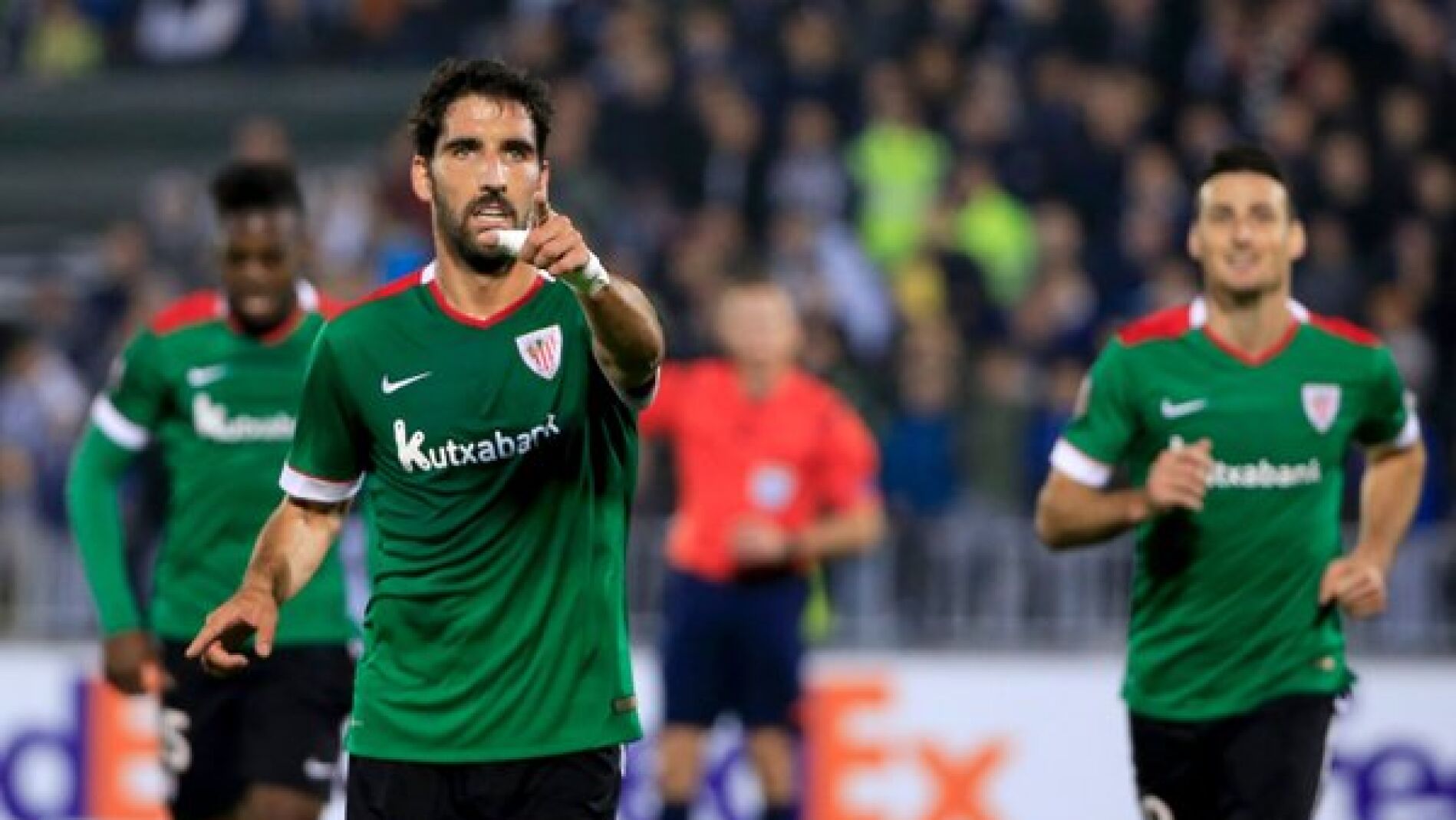 Ra&uacute;l Garc&iacute;a celebra su gol contra el Partiz&aacute;n