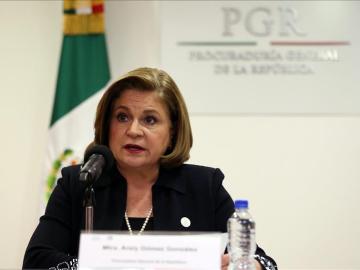 La fiscal mexicana, Arely Gómez, en la rueda de prensa 