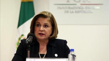 La fiscal mexicana, Arely Gómez, en la rueda de prensa 