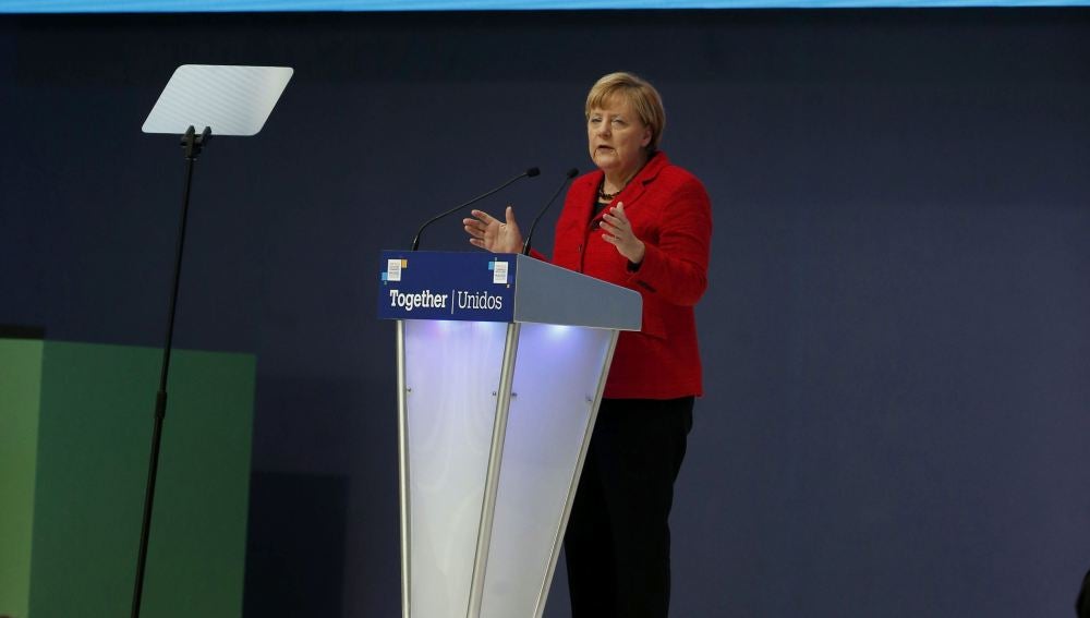 La canciller alemana, Angela Merkel, durante el Congreso del PPE