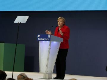 La canciller alemana, Angela Merkel, durante el Congreso del PPE
