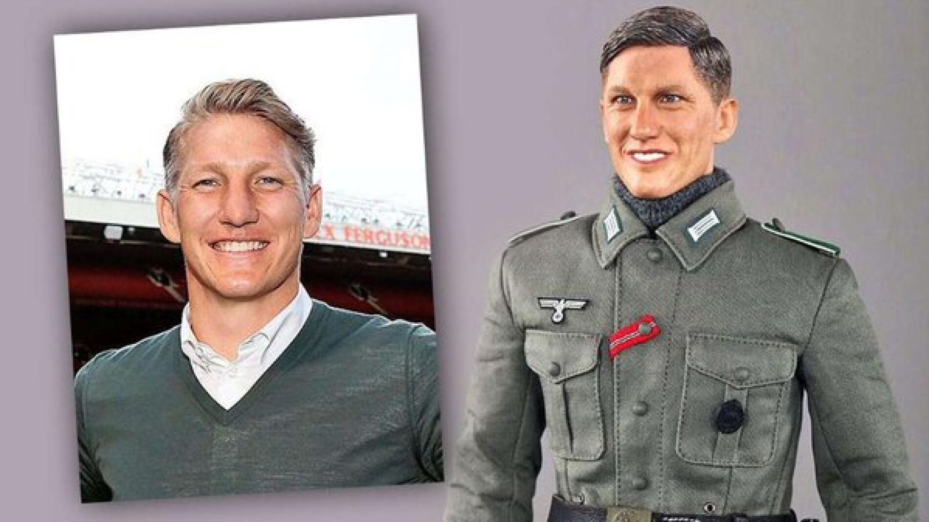 Schweinsteiger y el mu&ntilde;eco nazi de una empresa china