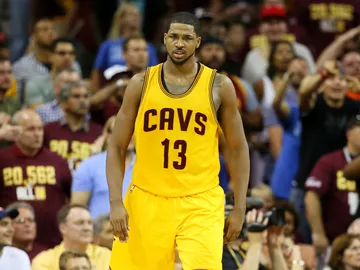 Tristan Thompson durante un partido de las finales de la NBA con los Cavaliers Tristan Thompson durante un partido de las finales de la NBA con los Cavaliers