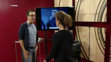 Vicky Larraz practica su francés en los ensayos