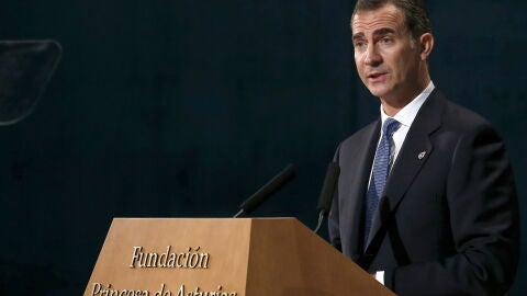 El Rey Felipe VI, durante su discurso