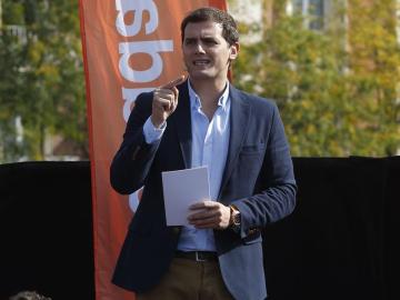 Albert Rivera en el acto celebrado por Ciudadanos en el Templo de Debod