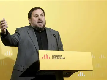 Oriol Junqueras, durante una comparecencia Oriol Junqueras, durante una comparecencia