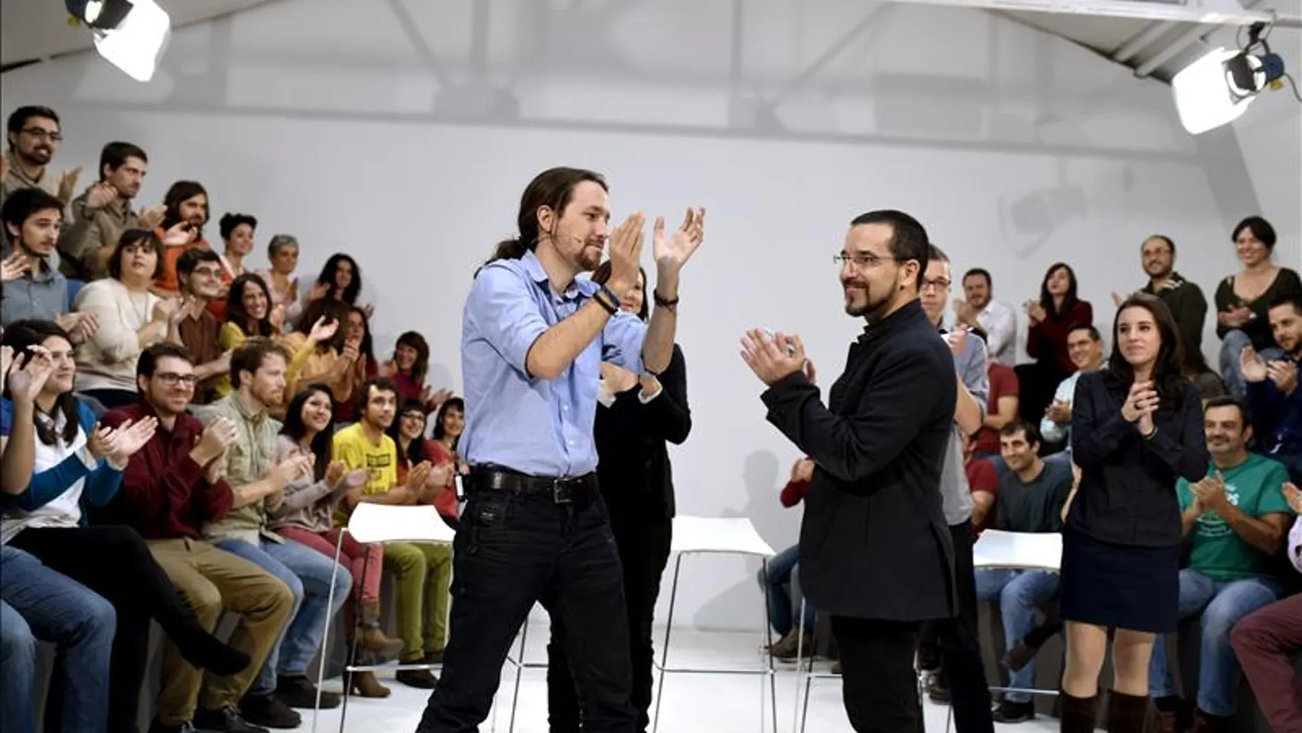 Pablo Iglesias en el acto de presentación de precampaña de Podemos.