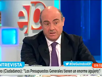 El ministro Luis De Guindos en Espejo Público. El ministro Luis De Guindos en Espejo Público.