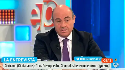 El ministro Luis De Guindos en Espejo Público. El ministro Luis De Guindos en Espejo Público.