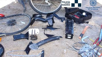 Piezas de las bicicletas robadas