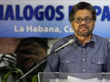 El segundo jefe de las FARC y líder de los delegados de la guerrilla, Luciano Marín 