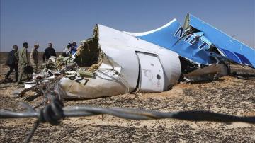 Fuselaje del avión siniestrado en el Sinaí
