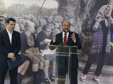 El primer ministro griego, Alexis Tsipras, y el presidente del Parlamento Europeo, Martin Schulz El primer ministro griego, Alexis Tsipras, y el presidente del Parlamento Europeo, Martin Schulz