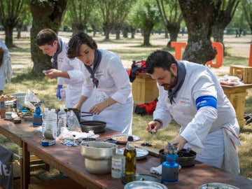 El equipo gris en la prueba grupal