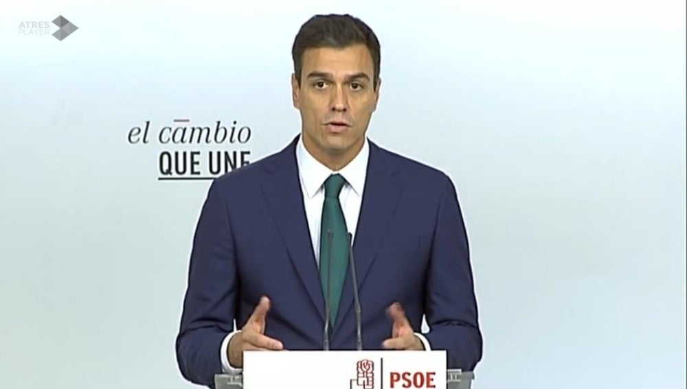 Pedro Sánchez, durante la comparecencia