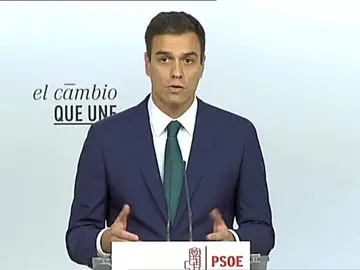 Pedro Sánchez, durante la comparecencia Pedro Sánchez, durante la comparecencia