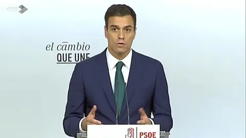 Pedro Sánchez, durante la comparecencia Pedro Sánchez, durante la comparecencia