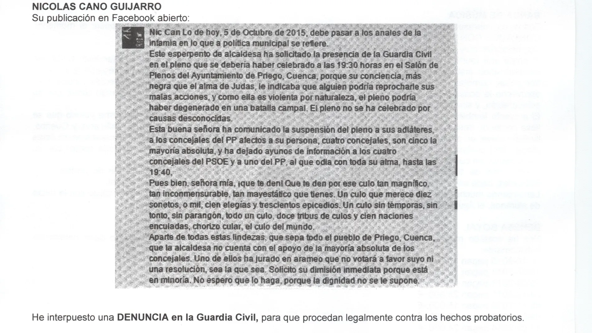 Bando del Ayuntamiento de Priego fechado el 20 de octubre Bando del Ayuntamiento de Priego fechado el 20 de octubre