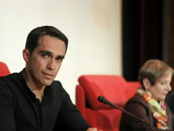 Alberto Contador, durante el acto Alberto Contador, durante el acto