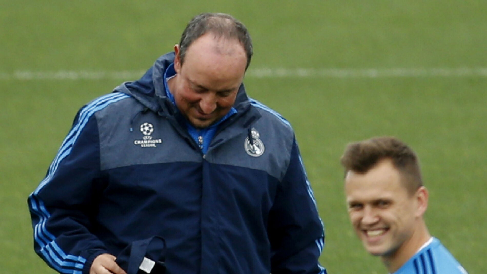 Rafa Ben&iacute;tez y Cheryshev, durante un entrenamiento