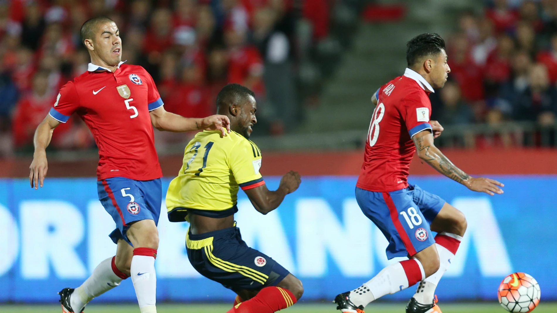 Jackson, durante el partido contra Chile Jackson, durante el partido contra Chile