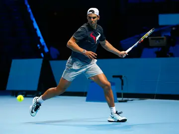Rafa Nadal, entrenando en el O2 de Londres Rafa Nadal, entrenando en el O2 de Londres