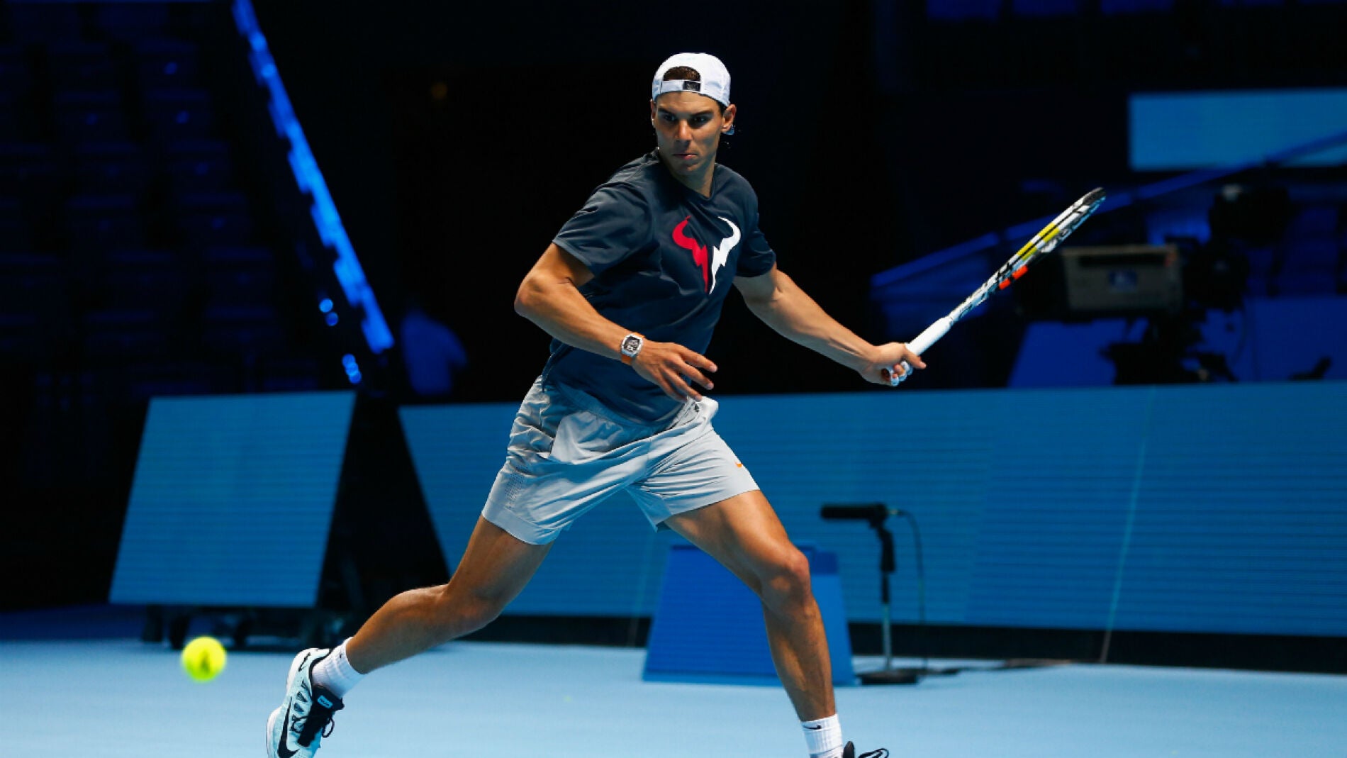 Rafa Nadal, entrenando en el O2 de Londres