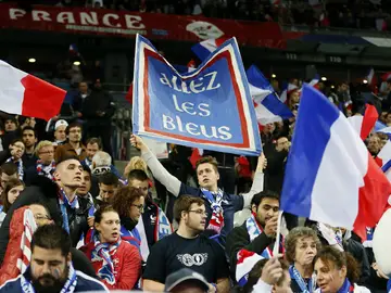 Los aficionados franceses, durante el Francia - Alemania Los aficionados franceses, durante el Francia - Alemania