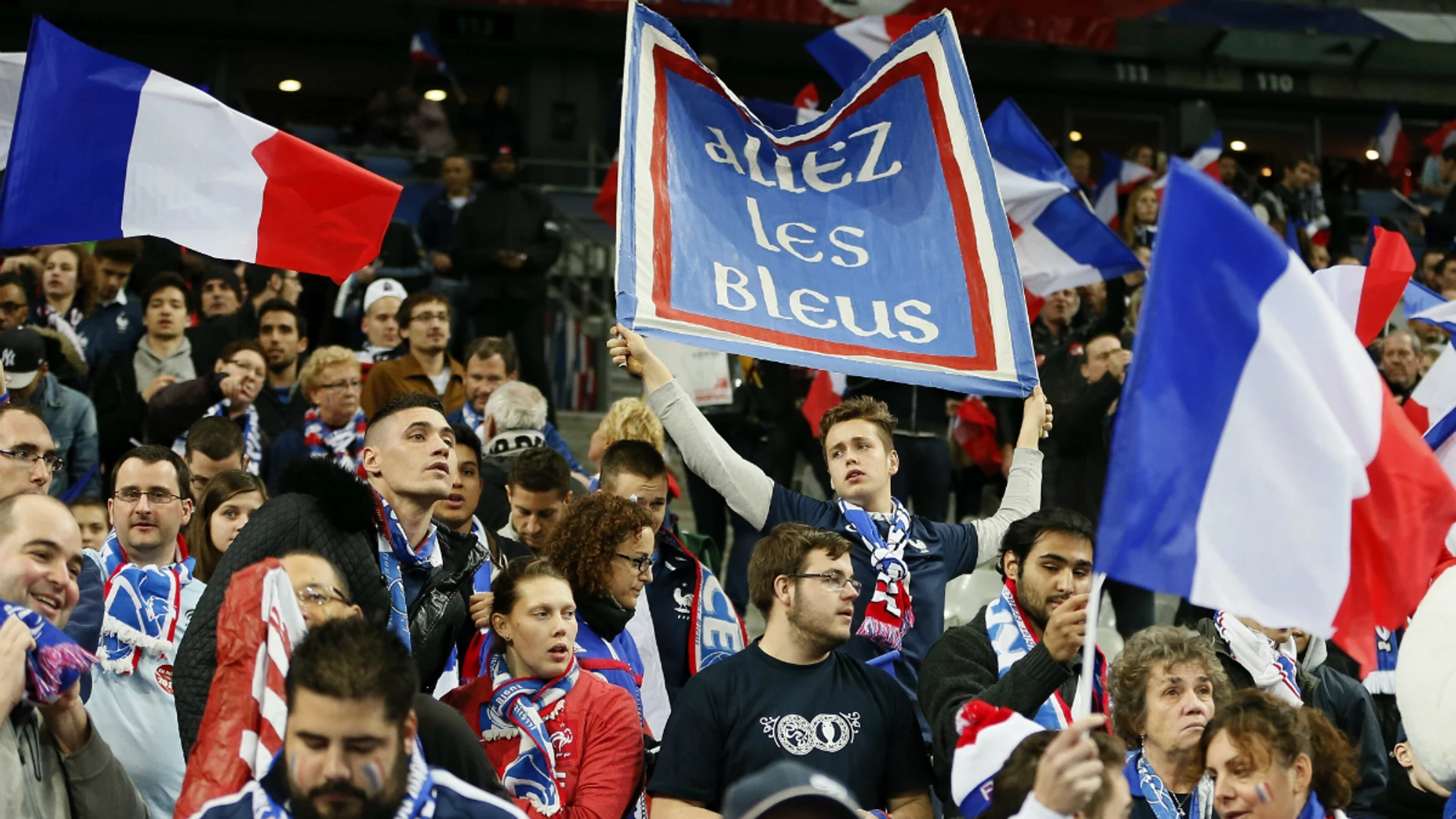 Los aficionados franceses, durante el Francia - Alemania Los aficionados franceses, durante el Francia - Alemania