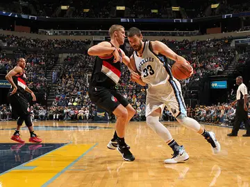 Marc Gasol durante el partido contra los Portland Trail Blazers Marc Gasol durante el partido contra los Portland Trail Blazers