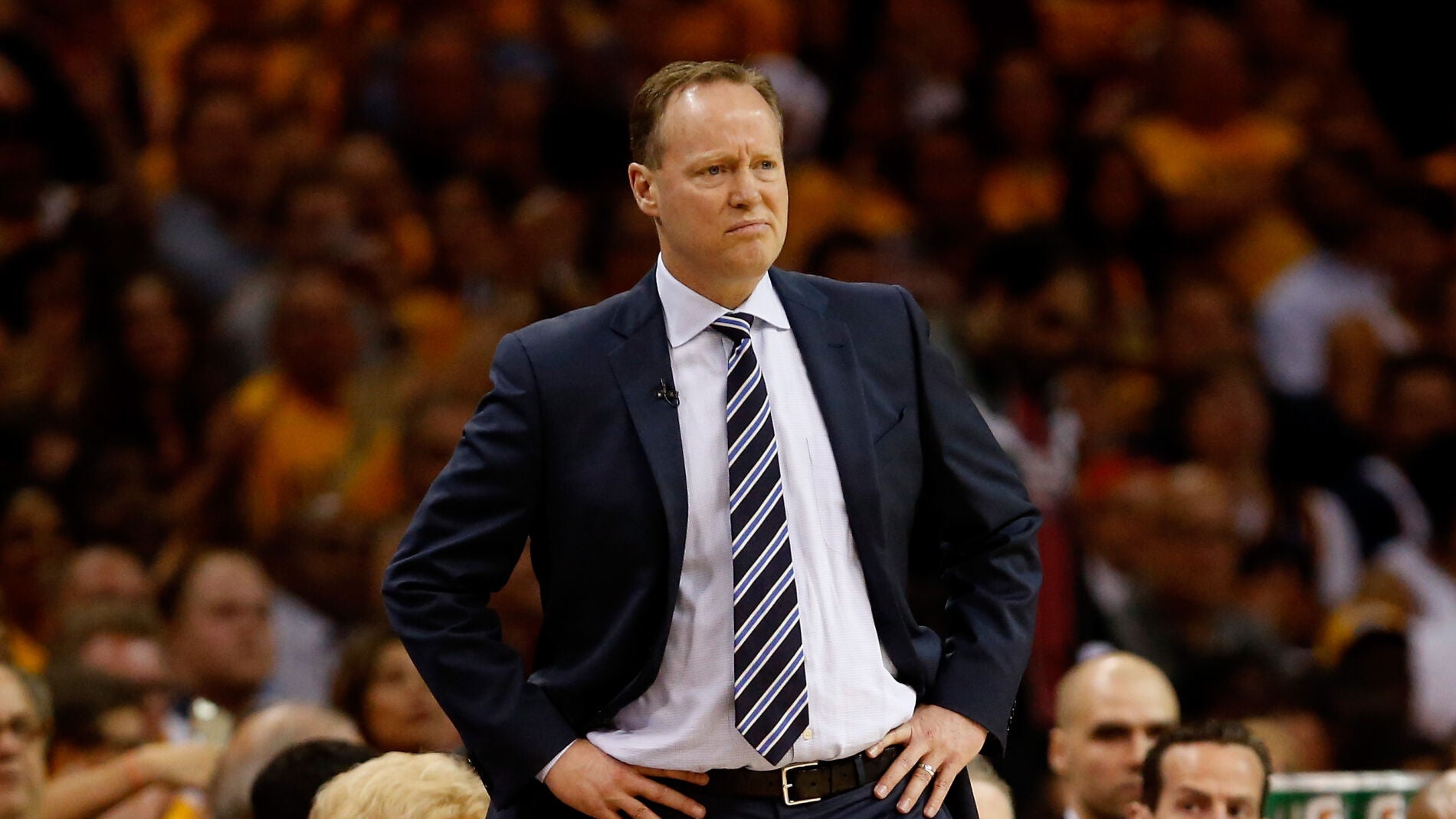 Mike Budenholzer, durante un partido con los Atlanta Hawks
