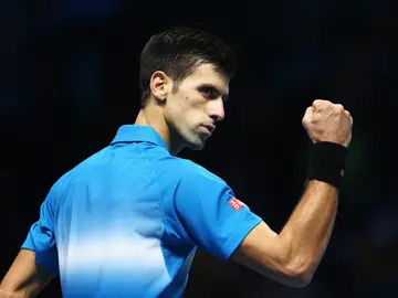 Novak Djokovic celebra un punto en el partido ante Nishikori Novak Djokovic celebra un punto en el partido ante Nishikori
