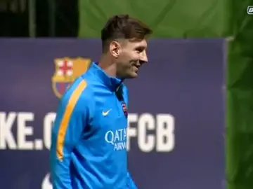 Leo Messi, en el entrenamiento del FC Barcelona Leo Messi, en el entrenamiento del FC Barcelona