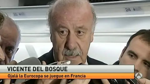 Del Bosque, en el avión de vuelta desde Bruselas Del Bosque, en el avión de vuelta desde Bruselas