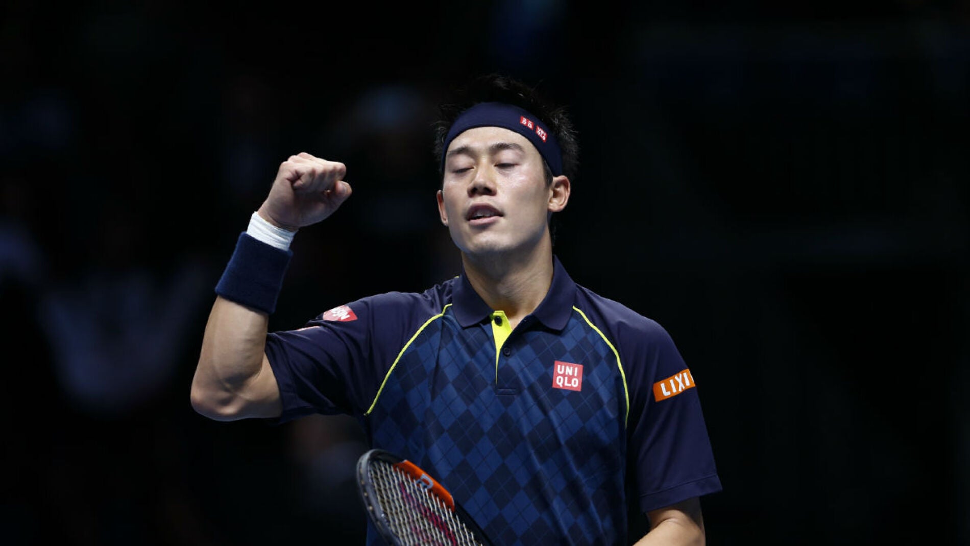 Kei Nishikori celebra su victoria ante Berdych