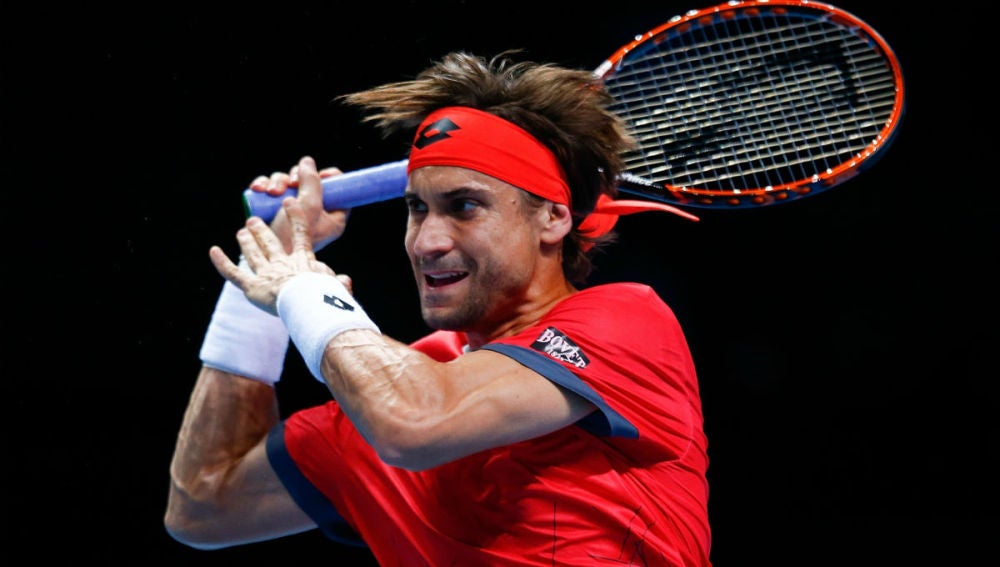 Ferrer ejecuta un revés ante Wawrinka