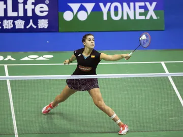 Carolina Marín, durante el partido Carolina Marín, durante el partido