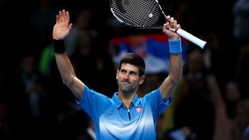 Novak Djokovic celebra su victoria ante Berdych